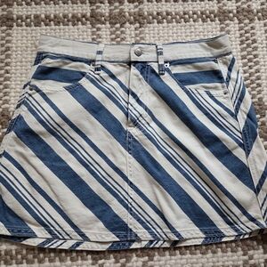Universal Thread A-Line Skirt with Blue and White Stripes